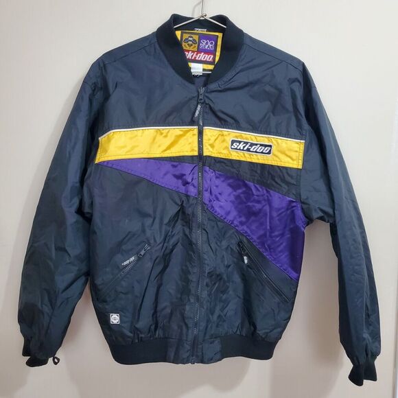 Ski Doo Bombardier Snowmobile Jacket Men L Checkered Flag Racing 3 in 1 Vintage - Picture 3 of 16